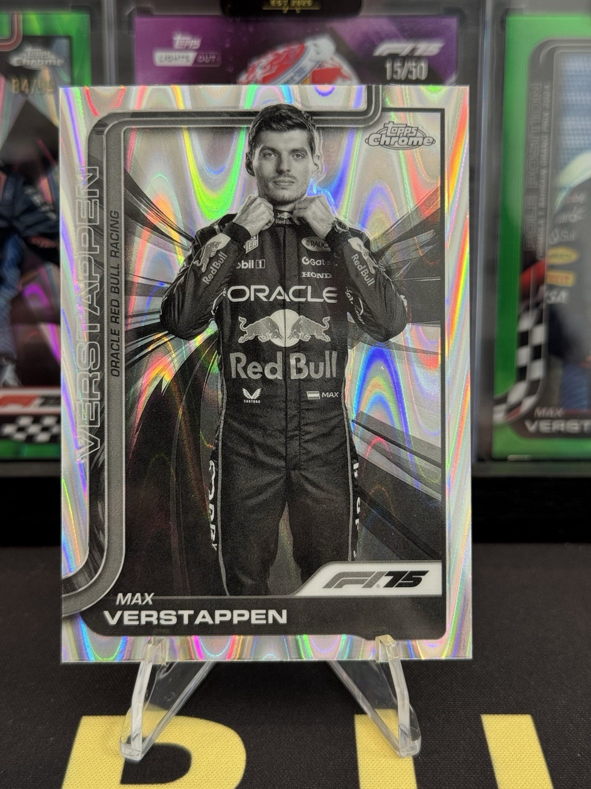 2025 Topps Chrome F1 Formula 1 Max Verstappen Black & White Raywave Portrait #1