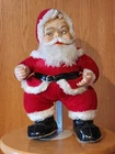 Vintage 1950s Rushton Star Coca-Cola Rubber Face Santa Claus with stand.