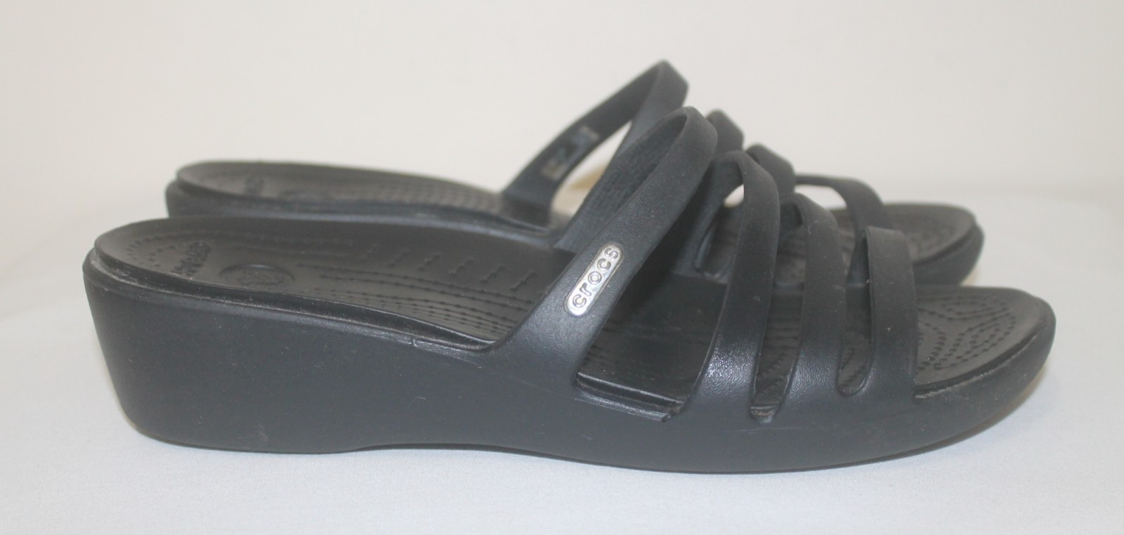 Crocs Black Wedge Size 9 Women's Ronda Slides Sandals Slip On