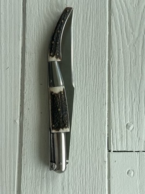 VINTAGE J.J. MARTINEZ 18-INCH CARRACA NAVAJA WITH STAG HORN (TDW045875)