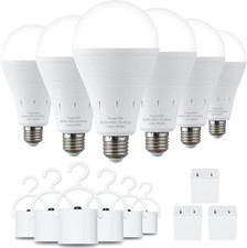 6 Pack Rechargeable Emergency Light Bulbs, Battery Powered LED Light Bulb 6000K