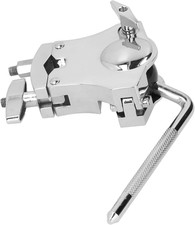 Drum Bracket, Tom Drum Rack, Adjustable Mount Holder, Silver Zinc Alloy Clamp