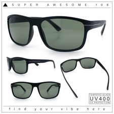 Mens Tempered Glass Lens Wrap Around Plastic Sport Sunglasses