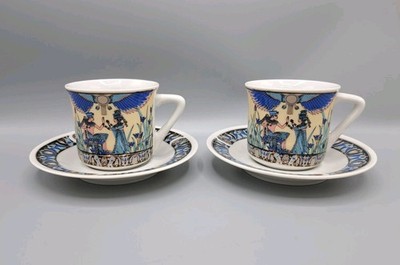 2x T. Limoges Espressotasse + Untertasse, Royal Porcelain, Fathi Mahmoud Ägypten