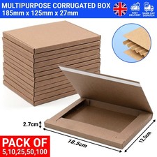 Flat Corrugated Cardboard Shipping Boxes, 349 x 229 x 28mm Small Parcel Mailings