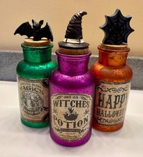 Halloween Decor Witches Brew bottles 3 