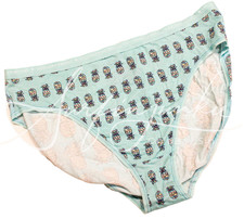 Victoria Secret Vintage Panty Panties XL Cotton Bikini Teal Blue Pineapples New