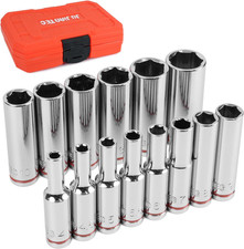 14pc 1/4 Drive Metric Deep Socket Set 4mm-15mm Master 6 Point CR-V Mechanics Too