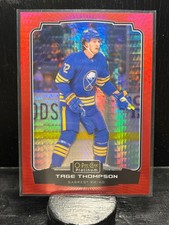 #/199 Tage Thompson #132 2022-23 O-Pee-Chee Platinum Red-Prism Buffalo Sabres