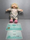 1987 Cabbage Patch Kid Blonde Hair Girl, Blue Eyes, Braces, Toothbrush , Paper
