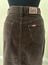 LEE Riders Vintage Corderoy Skirt Brown sz 11 M 28 waist UGWA made in USA