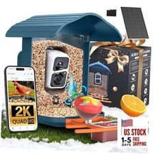 PAV-Bird Feeder with Camera,2K HD with 64GB Card, AI Identify Smart Bird Blue