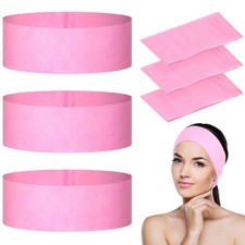 PINKXHY 128 Pieces Disposable Spa Facial Headbands Stretch Non-Woven Headband...