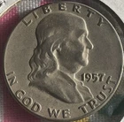 1957 US Franklin 90% Silver Half Dollar Coin