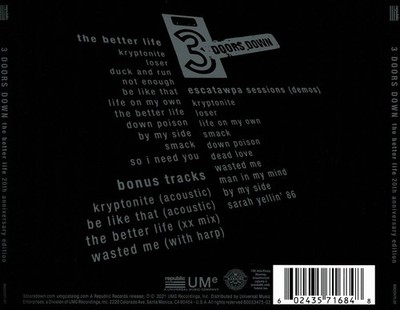 3 DOORS DOWN THE BETTER LIFE [20TH ANNIVERSARY EDITION] NEW CD