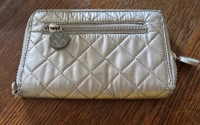MACBETH COLLECTION BY MARGARET JOSEPHS SILVER WOMEN'S ZIP AROUND WALLET