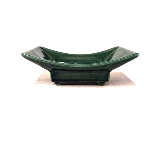 McCoy 422 Green Art Pottery Planter Rectangular Footed Bowl USA Vintage