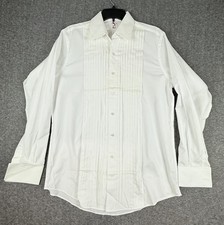 Brooks Brothers Mens White Tuxedo Dress Shirt 15-34 Traditional Fit Flip Cuff