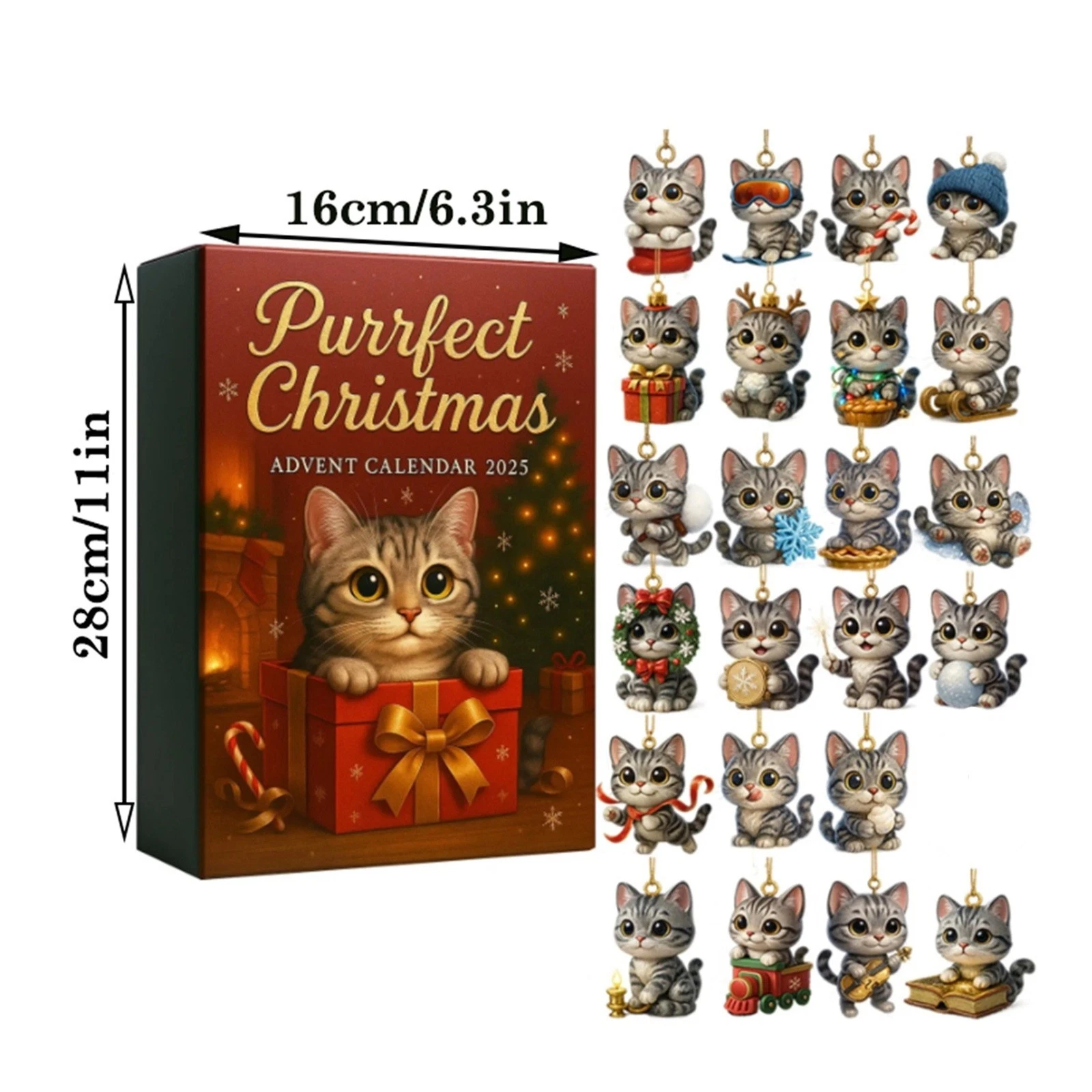 2D Plane Box 24 Double-sided Printing Pendant Countdown Calendar 24-day