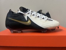 Nike Phantom GX II Elite FG Soccer Cleats White Black Metallic Gold FJ2559-100