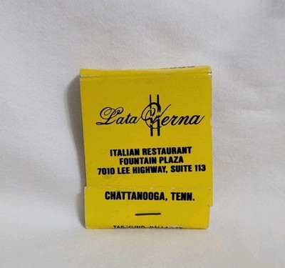 Vintage Lata Verna Italian Restaurant Matchbook Chattanooga TN Advertising Full