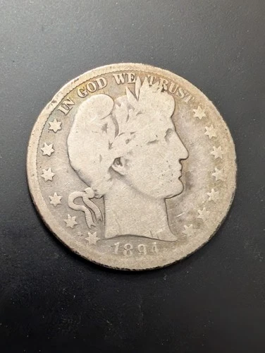 ESTATE FIND 1894s Barber Half Dollar Silver Coin San Francisco Mint
