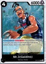 Mr.3(Galdino) OP14-092 Rare The Azure Sea's Seven One Piece Foil Near Mint