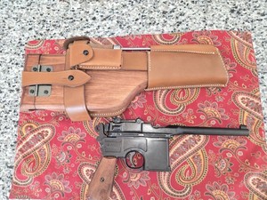 Mauser C96 Broomhandle Rig. Denix Replica Non-Gun.