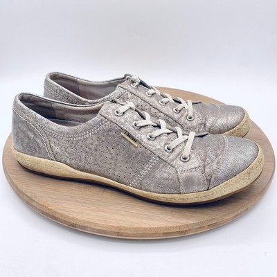 Joseph Seibel Shoes Womens 8 39 Silver Leather Sneakers Sporty Flats