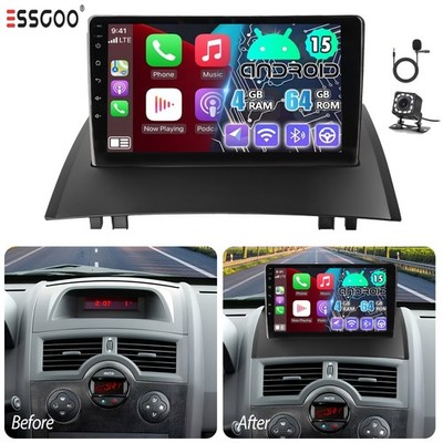 Für Renault Megane II 2002-09 CarPlay Android 15 Autoradio GPS Navi + KAM 4+64GB