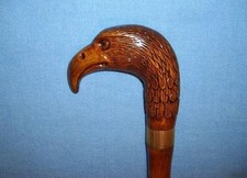 Eagle handle wooden hand carved walking stick for men women walking cane bird