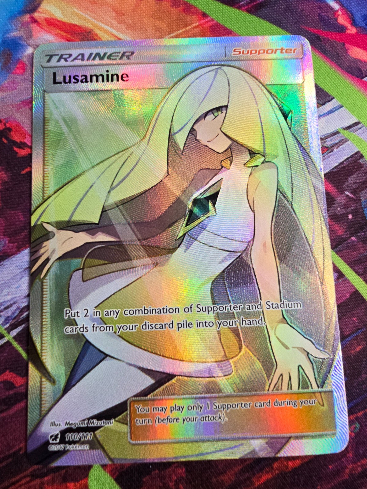 Lusamine Full Art Ultra Rare SM English Crimson Invasion 110/111 NM