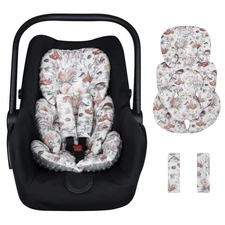 Infant Car Seat Insert Cushion, Super Soft Baby Car Seat Head Support & 2 Str...