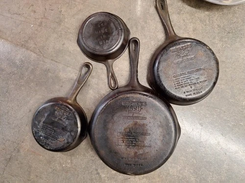 Vintage Wagner 1891 Cast Iron Skillet Set of 4 100th Anniversary Limited Edition