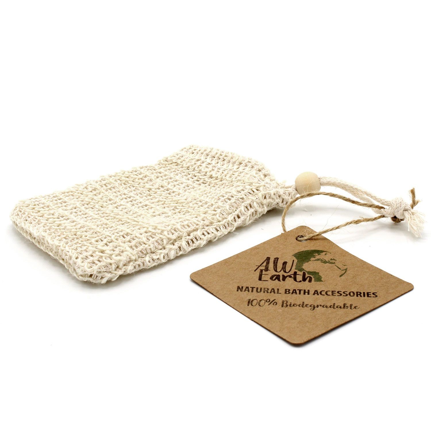 Kdmd Unisex White Nature Soap Bag - Washed Jute In - Image 2