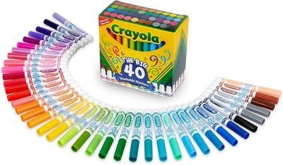 Washable Color Markers Set for Kids - 40 Broad Line Art Markers