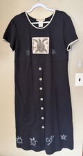 Vintage Sweet Jessie Cotton Blend Pullover Midi Dress With Turtle Size Large USA