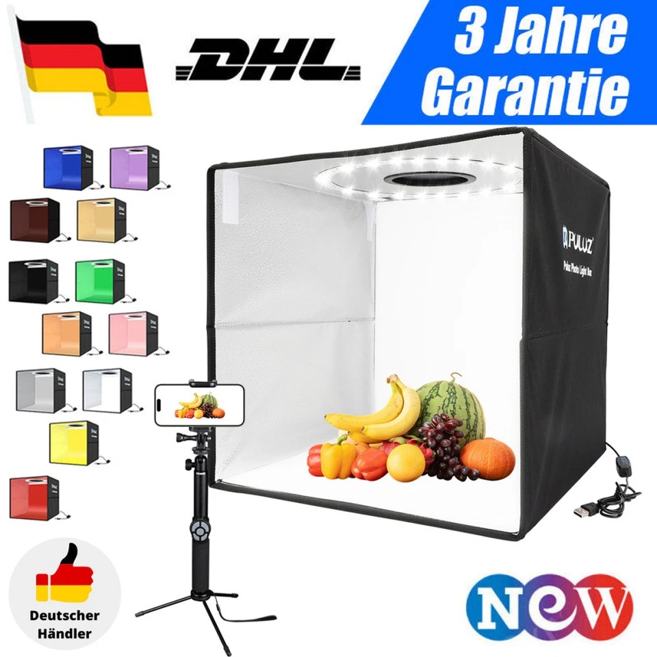 PULUZ Scatola fotografica studio fotografico set 40x40 cm scatola luminosa per fotografia professionale D8P7 NUOVO!