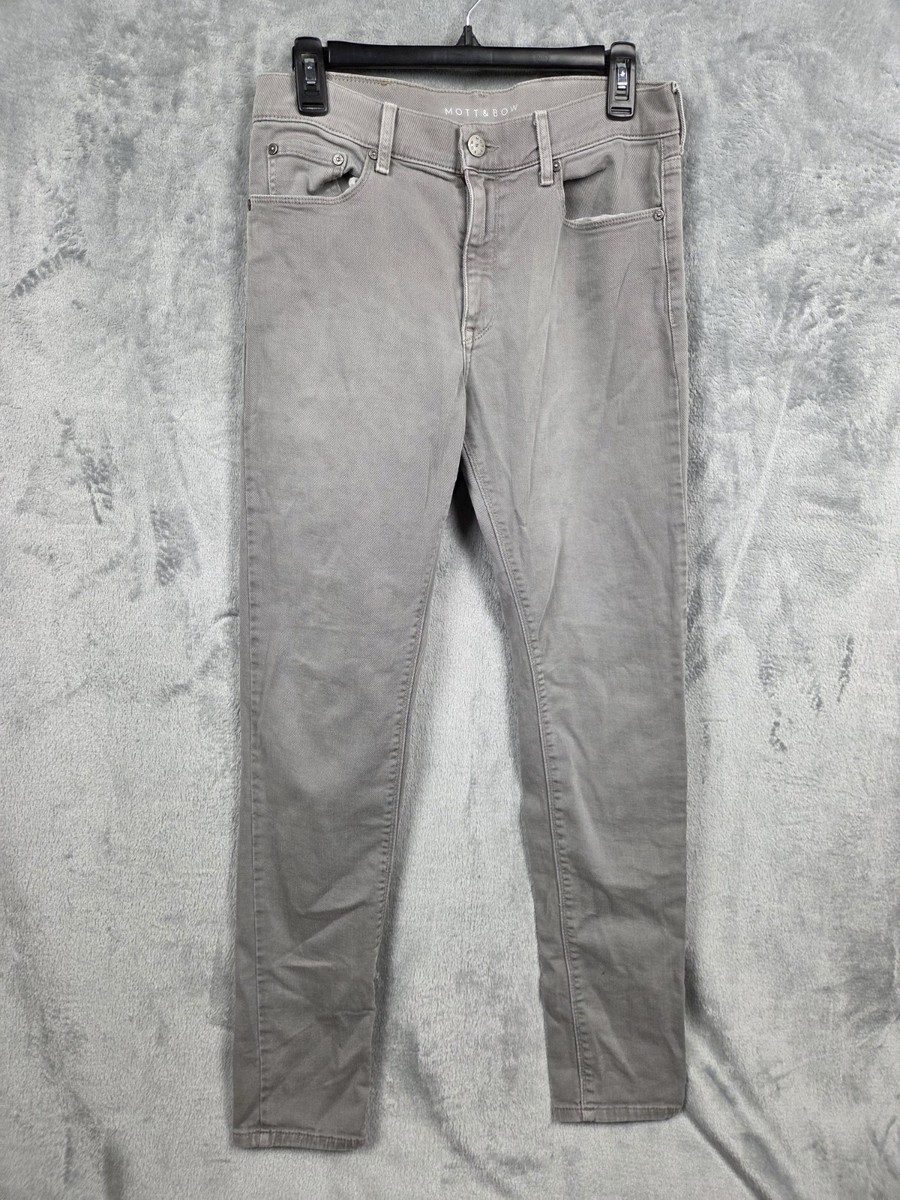 Mott and Bow Slim Stone Jeans Mens 30x32 Gray Denim Pants Stretch