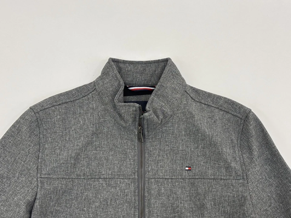 Tommy Hilfiger Soft Shell Mens Jacket Gray Classic Fit Zip Front Lined Sz M NWT - Image 4 of 4