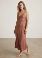 QUINCE A-line Maxi Slip Dress 100% Tencel  Terracotta Vintage Wash - XS
