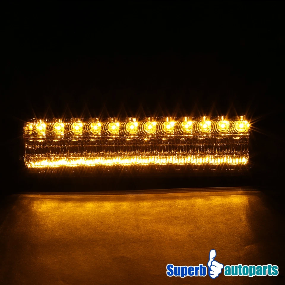 Fits 88-99 GMC C/K Chevy C10 1500 LED Bumper Signal Lamps Parking Lights Smoke - Image 3 of 4