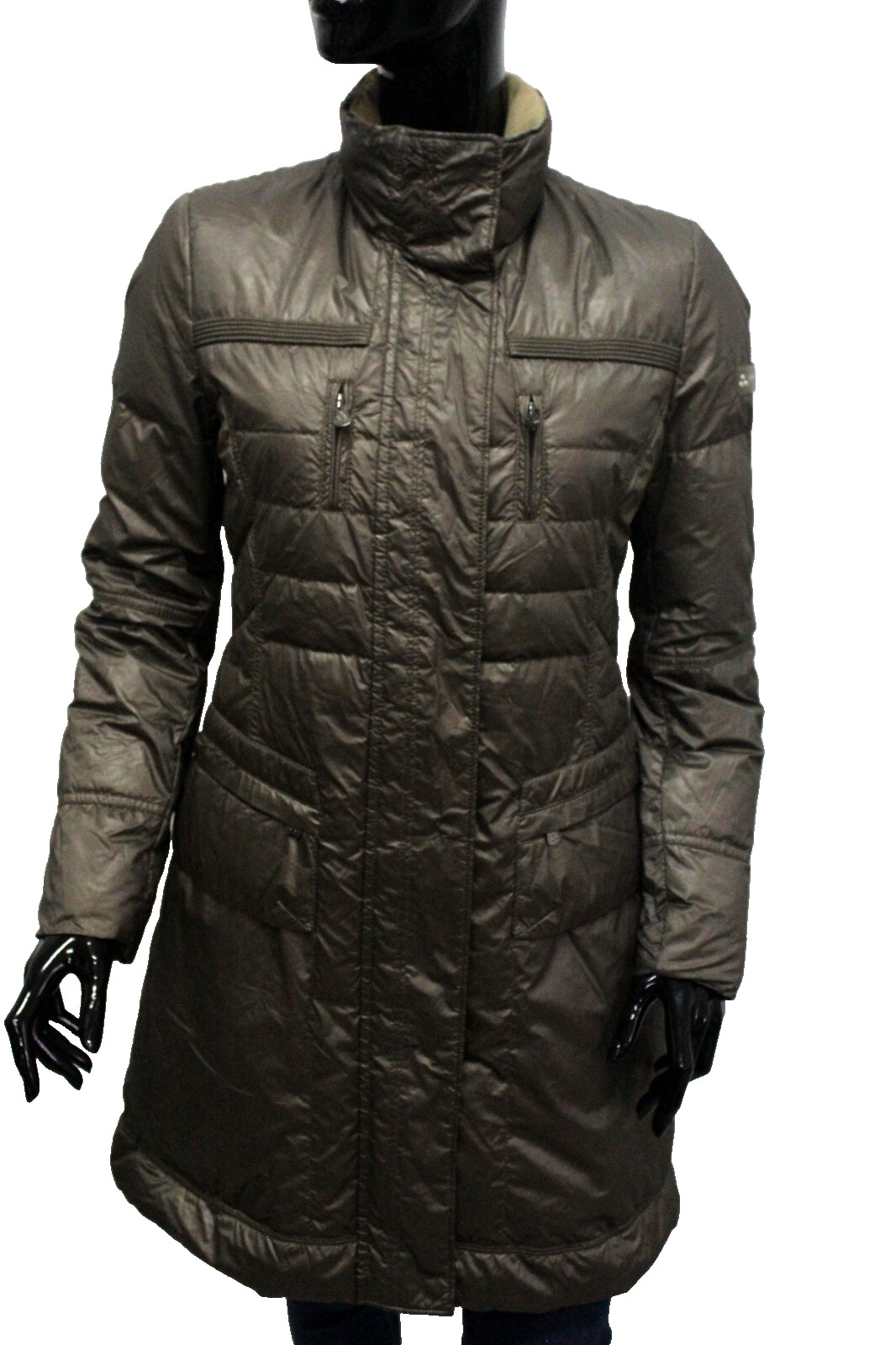 Peuterey Donna Taglia 42 Giubbino Piumino Giubbotto Invernale Marrone Logo Woman
