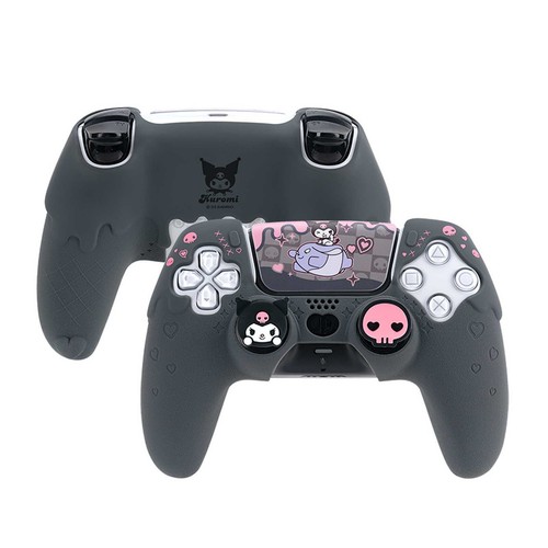 GeekShare X Sanrio Silicone PS5 Controller Skin +Thumb Grips+Sticker Kuromi Case - Picture 6 of 6
