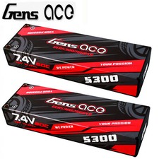 2X Gens Ace 5300mAh 7.4V 60C 2S Lipo Battery HardCase XT60 plug For ARRMA Car US