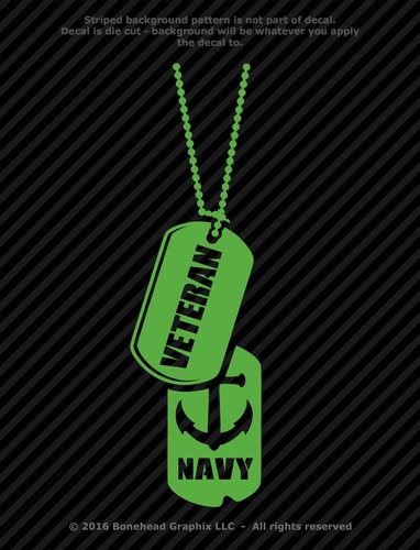 Military Veteran NV Dog Tags Vinyl Decal Combat Veteran Window Sticker - Picture 22 of 26