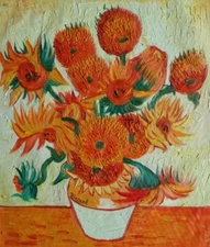 24x20 Sunflowers, Van Gogh Reproduction Oil Painting Post Impressionism Still