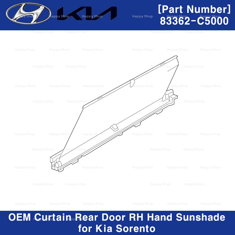 83362C5000 Cortina Original Puerta Trasera Derecha Parasol Derecha para Kia Sorento 2017-2021 Foto 3 de 4