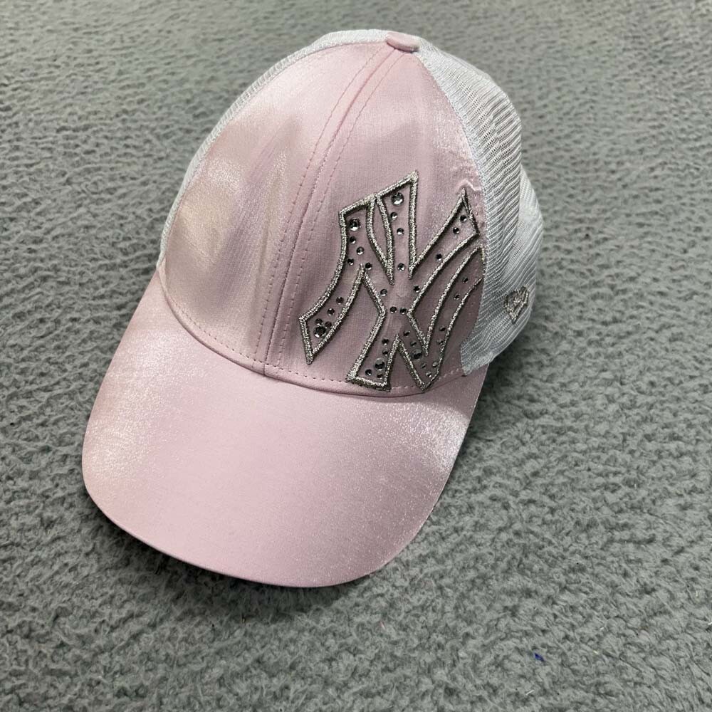New York Yankees Cap Hat Women One Size Snapback Trucker New Era Bling Big Logo