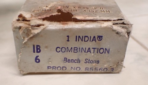 Vintage Norton Combination India Oilstone Sharpening Stone IB-6 USA 6”x2” - Picture 6 of 7